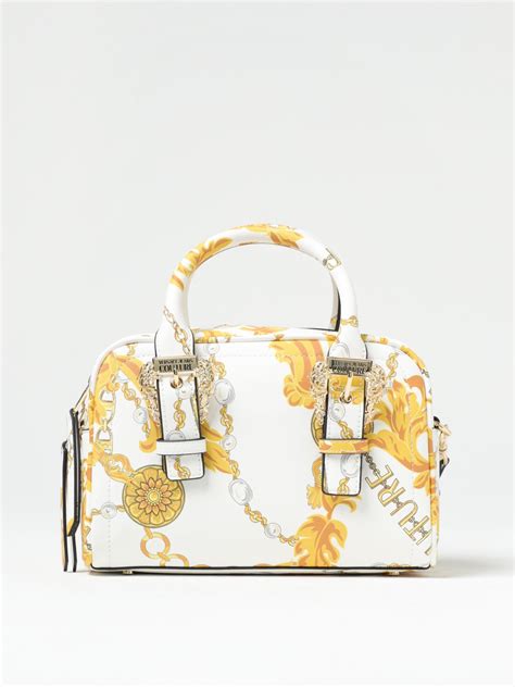 borsa versace jeans bianca bulloni|Borse Versace jeans couture in Pelle Bianco .